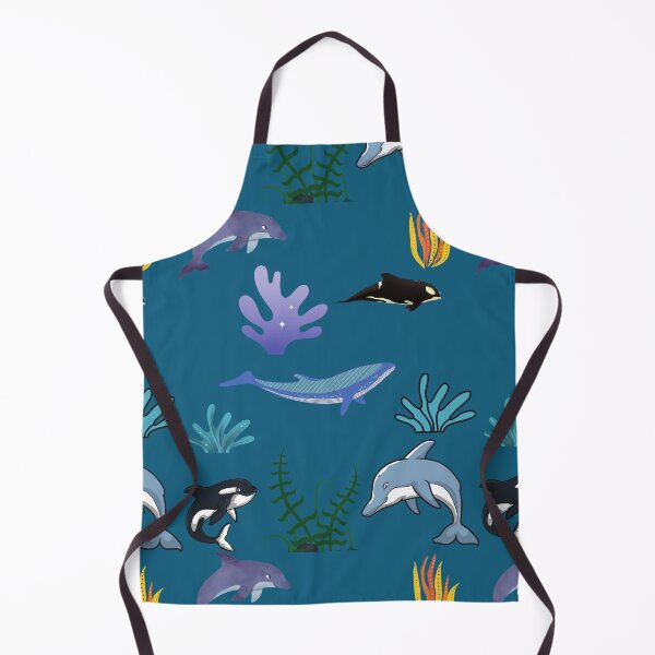 Item preview, Cartoon Ocean dolphin blue whale life pattern designed and sold by OneTimeEngineer.