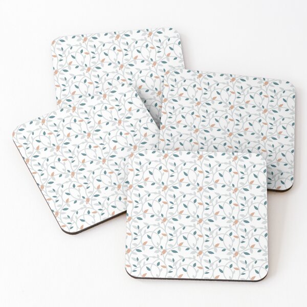 Item preview, Pretty Teal Blue and Gray Leaf Pattern designed and sold by cabgodfrey.