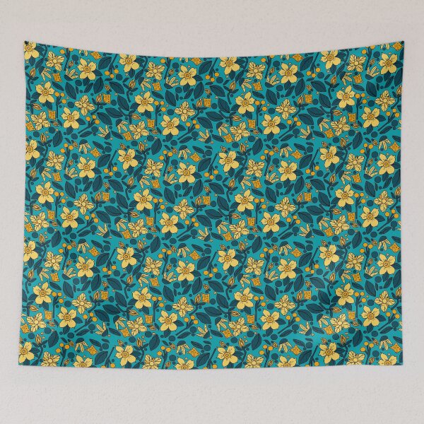 Item preview, Floral Delights Bright Teal designed and sold by Sheri42.