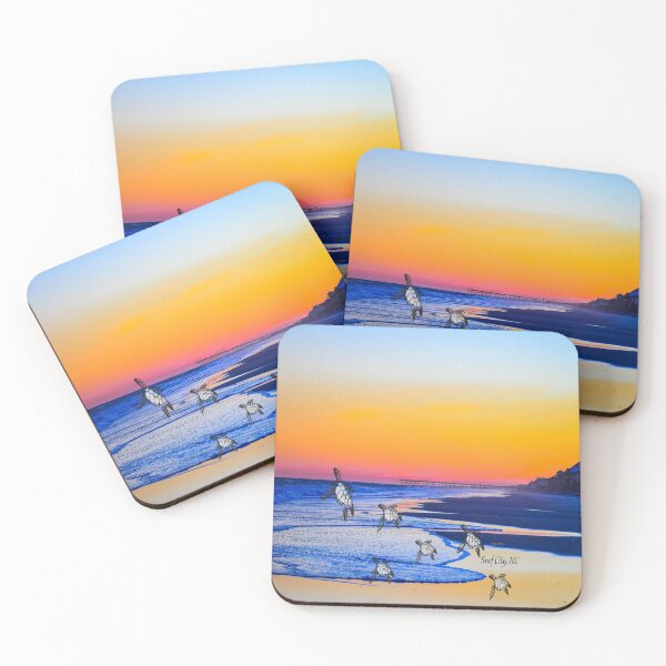 Item preview, Loggerhead Sea Turtles overlooking pier on surf city nc designed and sold by ncNatureVisions.