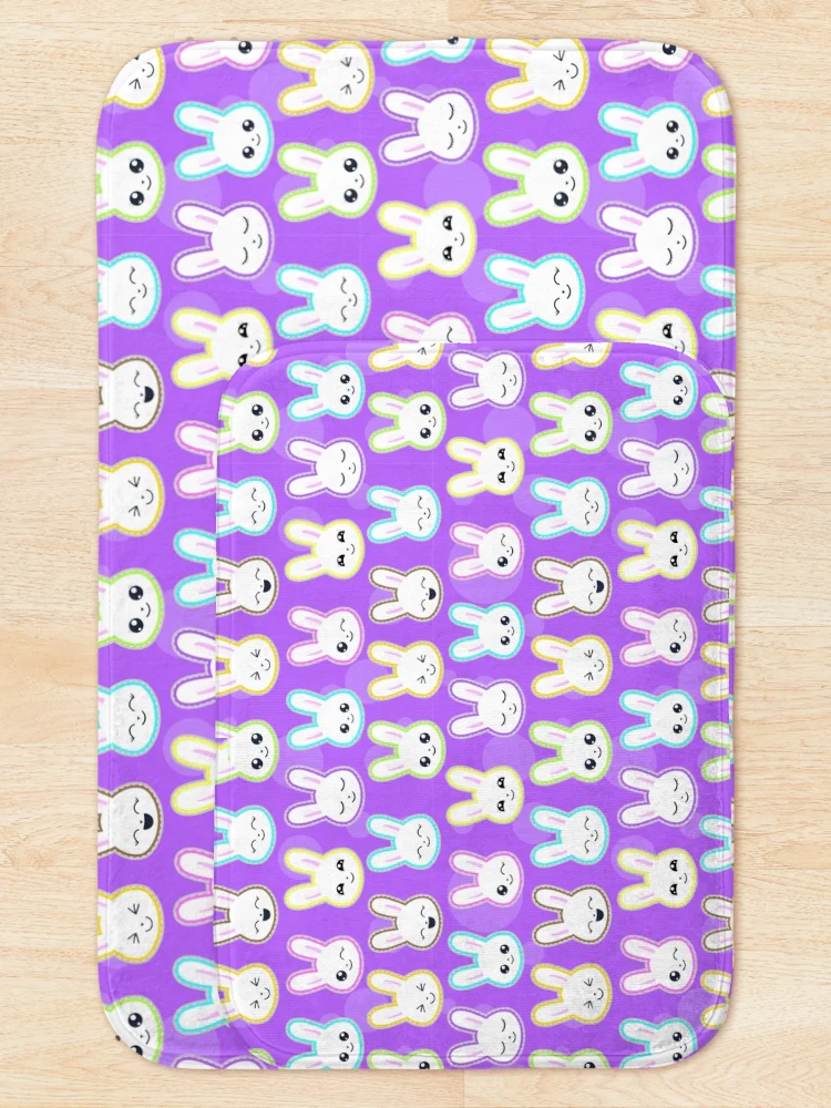 Thumbnail 5 of 6, Bath Mat, Easter Rabbit Pattern designed and sold by artworkbyrihen.