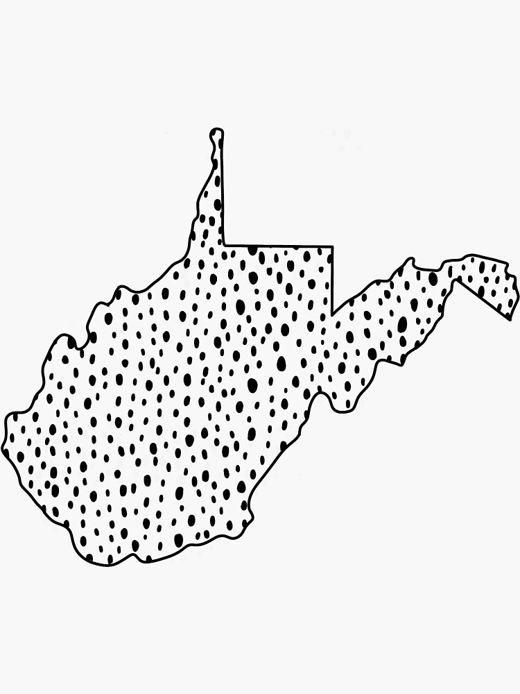 "West Virginia Dot Design" Sticker by AlysesArt Redbubble