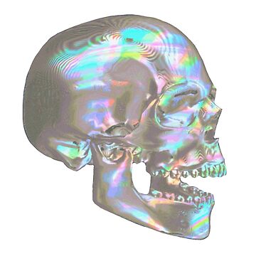Artwork thumbnail, Iridescent Skull Profile in Lavender Blue by dinaaaaaah
