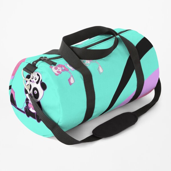 Tricolor Panda Turquoise Duffle Bag