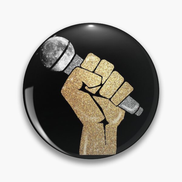 Item preview, Golden Fist Hand with Moon Microphone Music designed and sold by Jolly-Yosei.