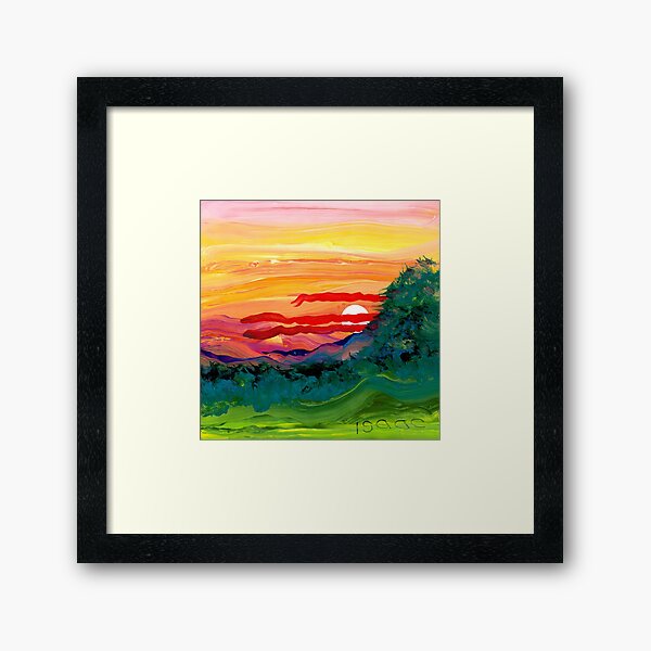 Berg Sonnenaufgang Gerahmter Kunstdruck