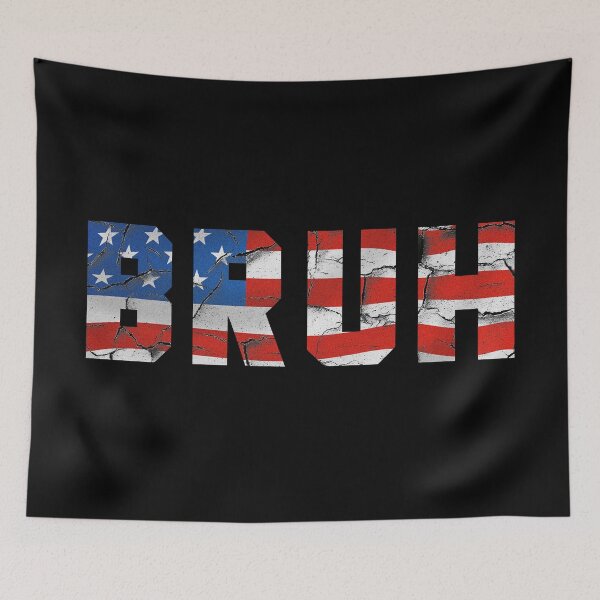 Artikelvorschau, Bruh Flagge mit amerikanischer Flagge Textur entworfen und verkauft von kamilu.