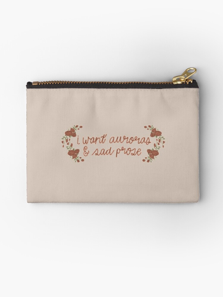 Taylor Swift Folklore / I want auroras and sad prose Zipper Pouch for Sale  by katekiely