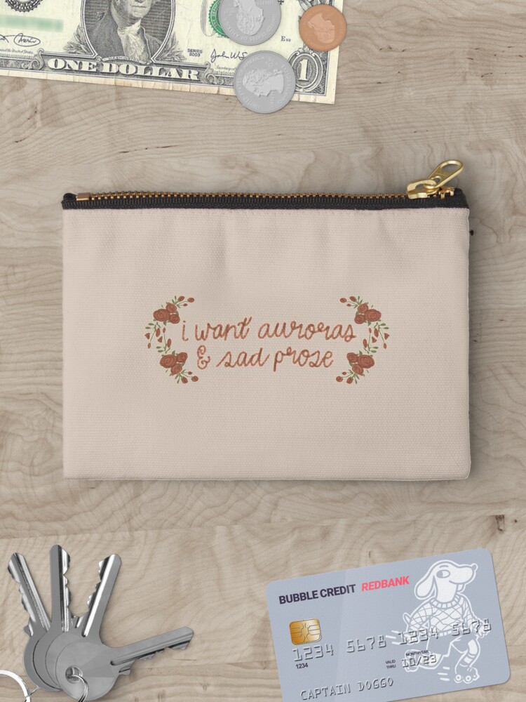 Taylor Swift Folklore / I want auroras and sad prose Zipper Pouch for Sale  by katekiely