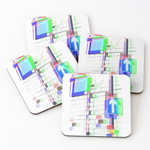Item preview, One Way Sign Glitch (Red, Blue & Green) designed and sold by abigabhall.