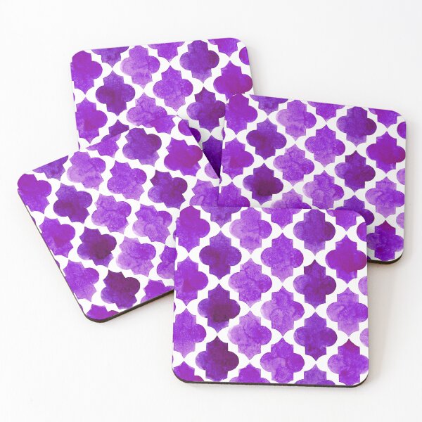 Item preview, Purple quatrefoil pattern in watercolor  designed and sold by Bonheurem.