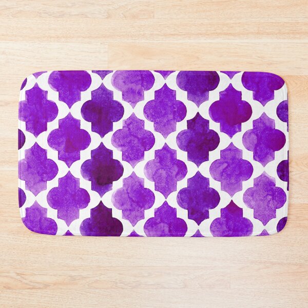 Item preview, Purple quatrefoil pattern in watercolor  designed and sold by Bonheurem.