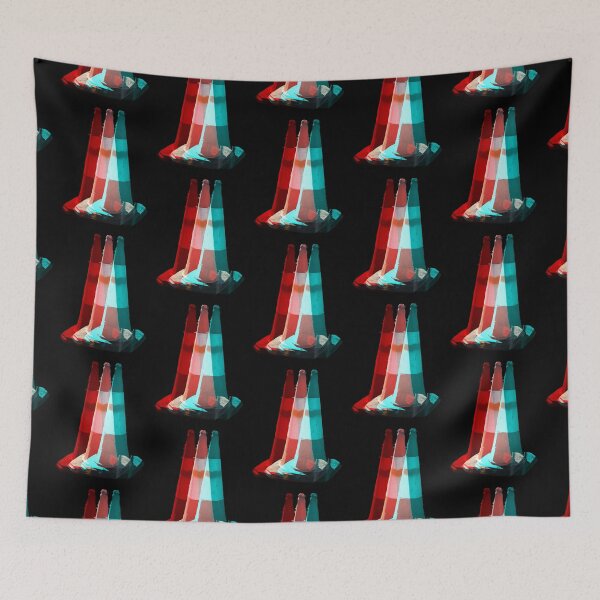 Aperçu de l'œuvre Traffic Cone Glitch (rouge et bleu) créée et vendue par abigabhall.