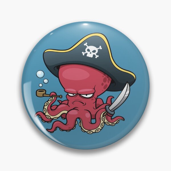 Item preview, octopus pirate illustration, Octopus Cartoon, Pirate Octopus designed and sold by Halalolo.