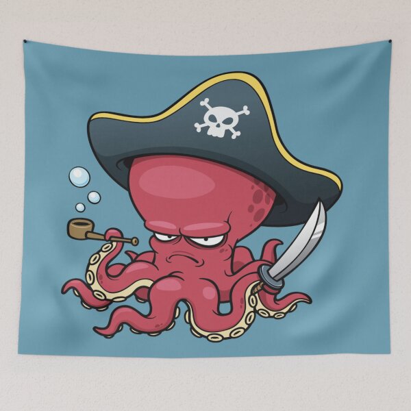Item preview, octopus pirate illustration, Octopus Cartoon, Pirate Octopus designed and sold by Halalolo.
