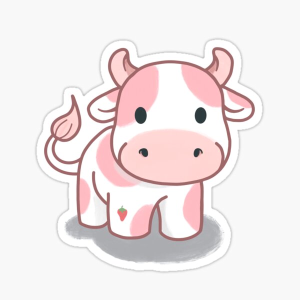 strawberry cow Sticker
