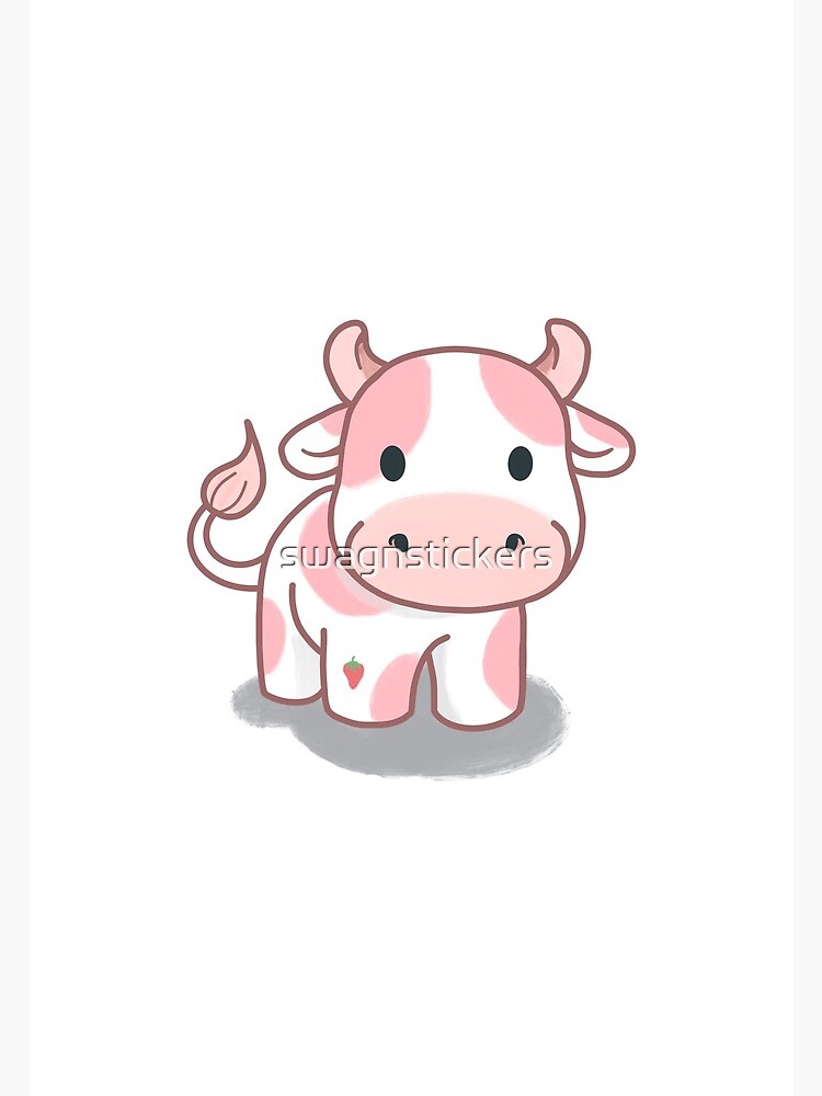 Strawberry Cow kawaii | Greeting Card