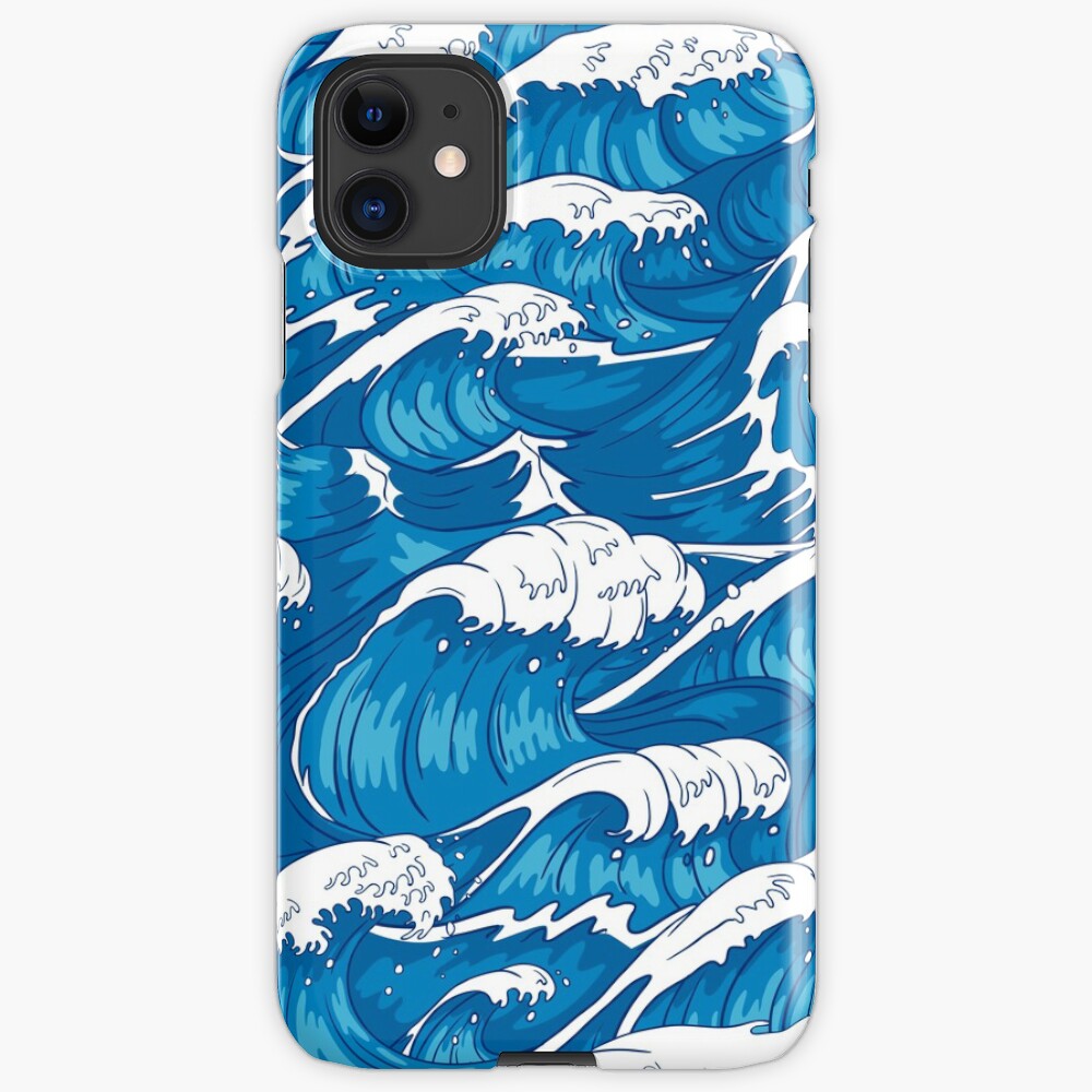 Blue waves pattern iPhone Case