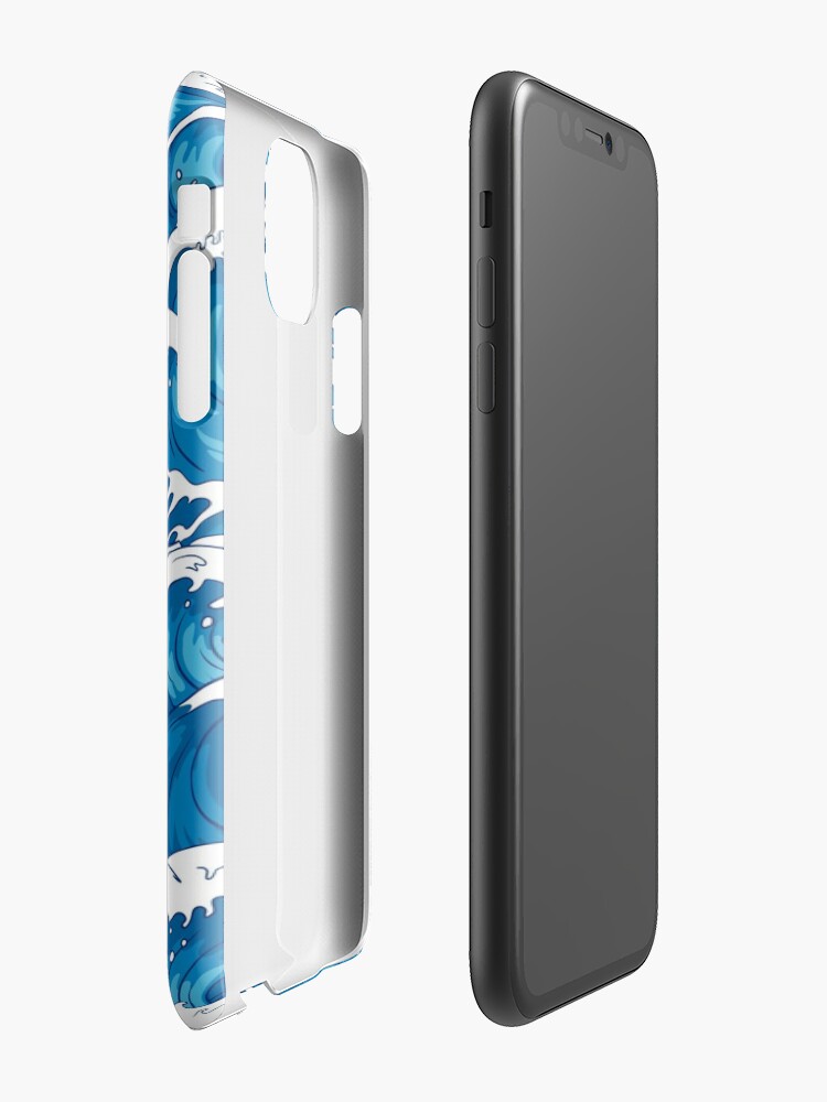 Alternate view of Blue waves pattern iPhone Case