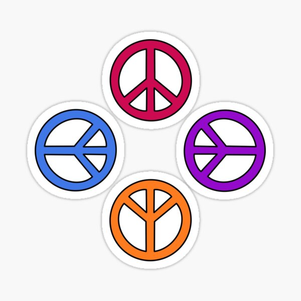 Multi-coloured Peace Pattern Sticker