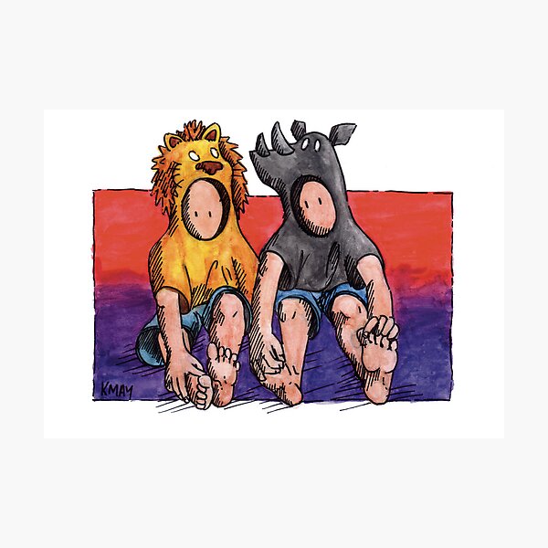 KMAY Hoodkid Lion & Rhino Friends Photographic Print
