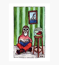 KMAY Hoodkid Owl Reading Photographic Print