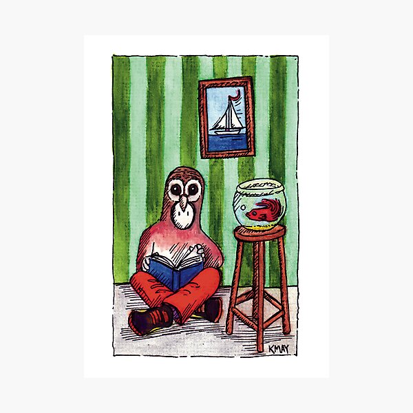 KMAY Hoodkid Owl Reading Photographic Print
