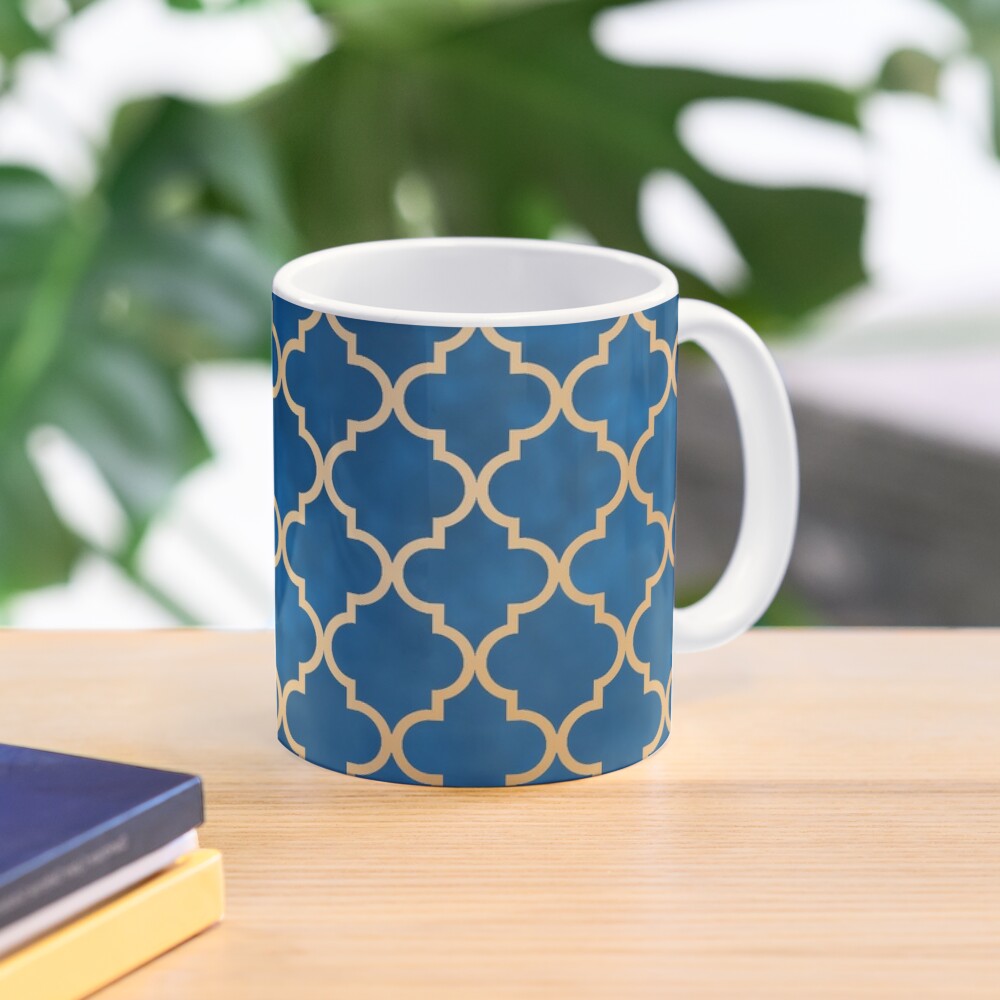 Trendy blue marbling golden art Coffee Mug by Zeinab