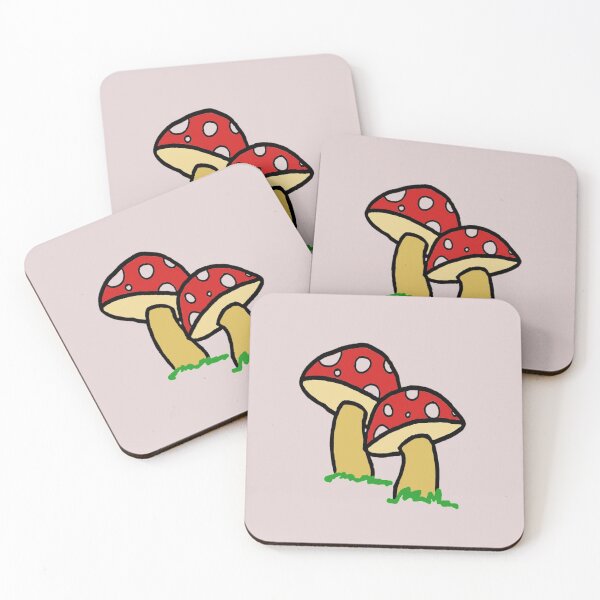 Item preview, red mushrooms designed and sold by stickersmel.