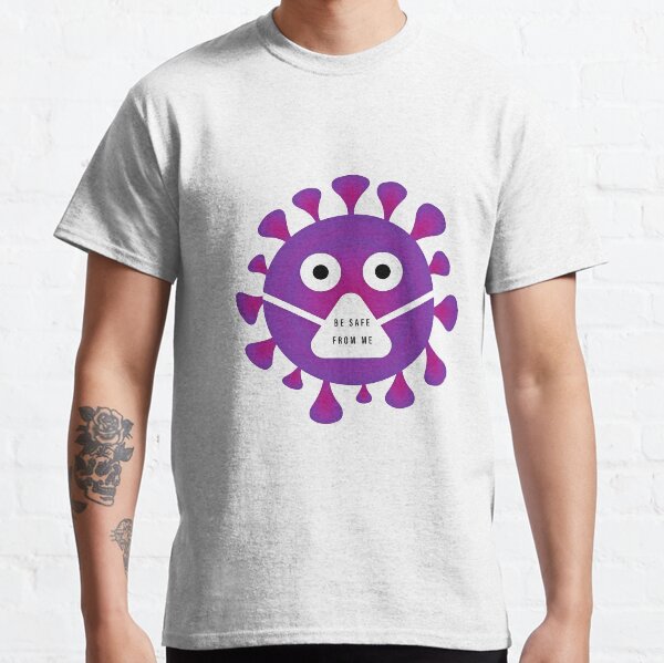 COVID19 Coronavirus Corona, Violet, Pink, Purple, Cartoon, Magenta, Smile Classic T-Shirt