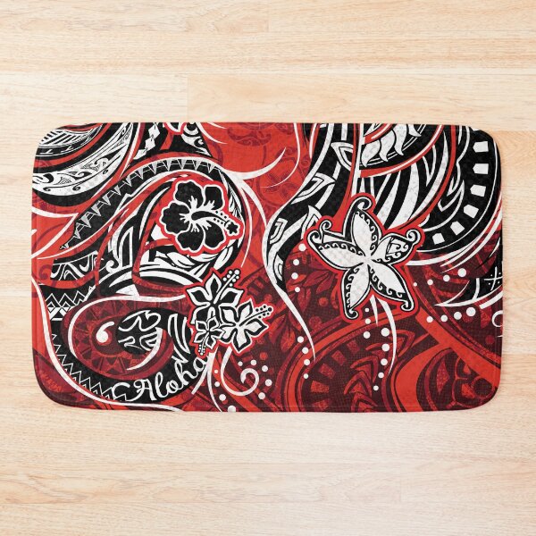 Item preview, Hawaiian Red Tribal ALOHA Print designed and sold by sunnthreads.