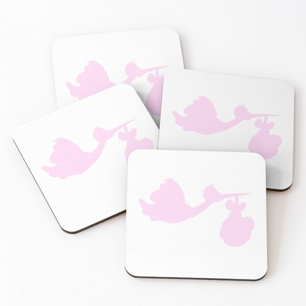 Item preview, Stork Carrying Baby Girl (Pastel Pink) designed and sold by STAR10008.