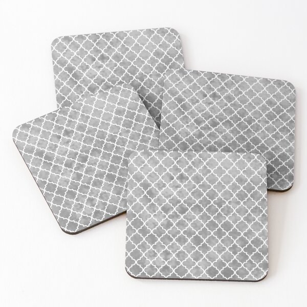 Item preview, Soft Grey Moroccan Quatrefoil Art Deco Pattern designed and sold by Julie Erin Designs.