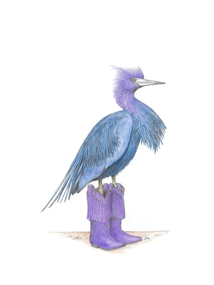 Thumbnail 4 of 4, iPhone Case, Little blue heron in cowgirl boots designed and sold by JimsBirds.