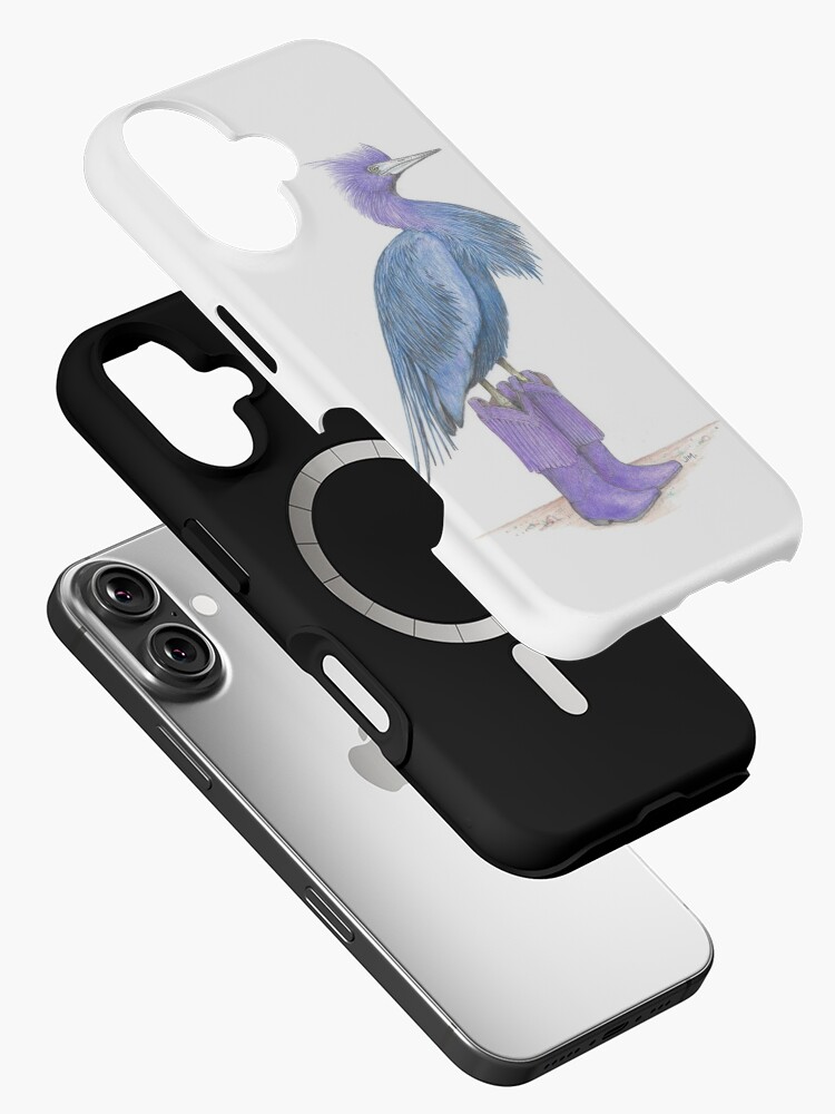 Thumbnail 2 of 4, iPhone Case, Little blue heron in cowgirl boots designed and sold by JimsBirds.