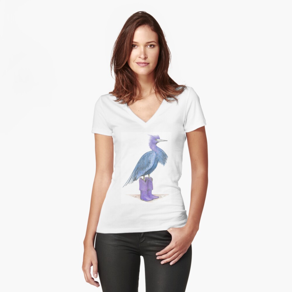 Item preview, Fitted V-Neck T-Shirt designed and sold by JimsBirds.