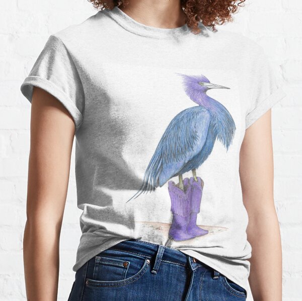 Little blue heron in cowgirl boots Classic T-Shirt