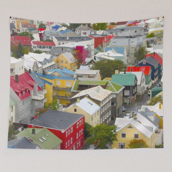 Item preview, colourful houses in Reykjavik | Reykjavik Rooftops designed and sold by rosiebeeston.