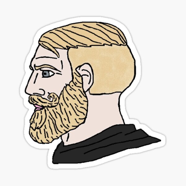 Chad Meme Face Sticker for Sale by EtherSales