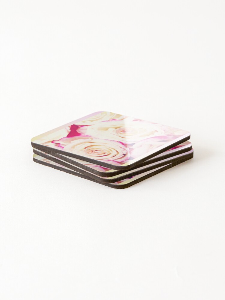 Thumbnail 4 of 5, Coasters (Set of 4), Gradient Roses designed and sold by CecilieKaroline.