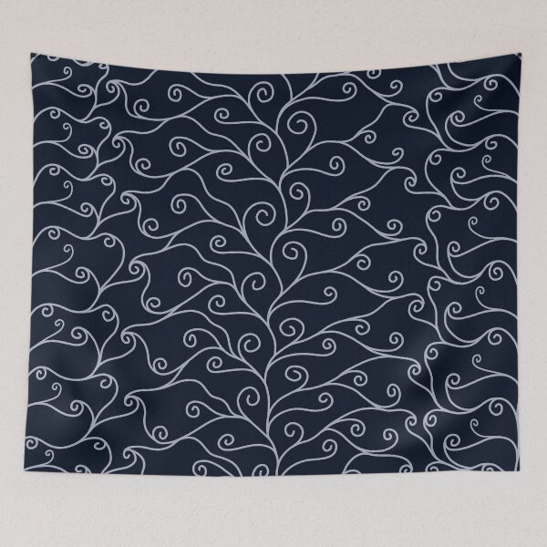 Item preview, Silver Swirls, Blue Silk designed and sold by StephOBrien.