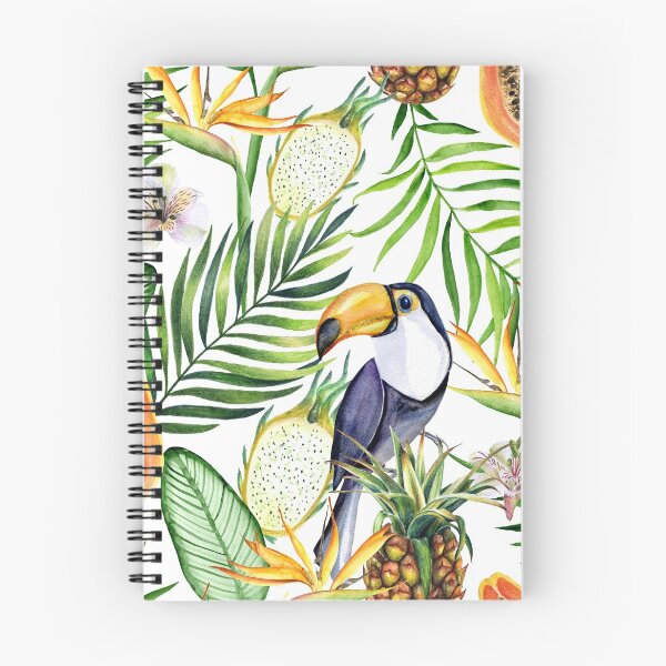 Item preview, Tropical fruits, toucans and flowers designed and sold by JuliaBadeeva.