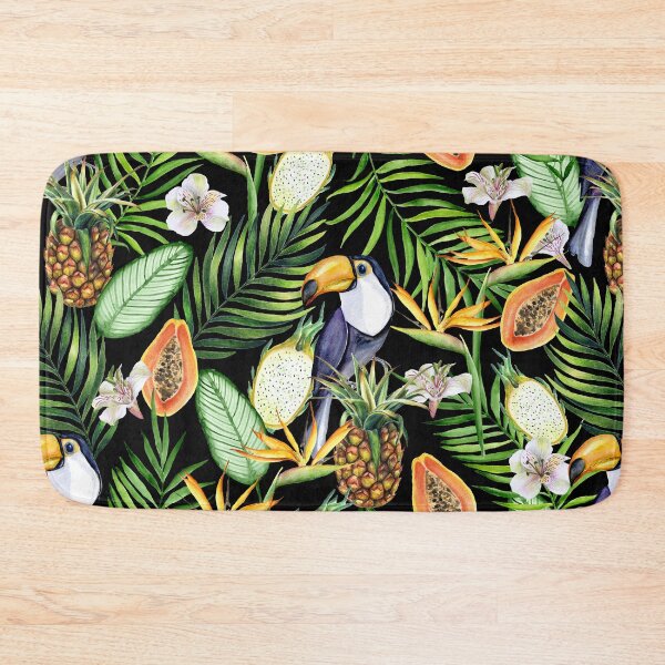Item preview, Tropical fruits, toucans and flowers designed and sold by JuliaBadeeva.