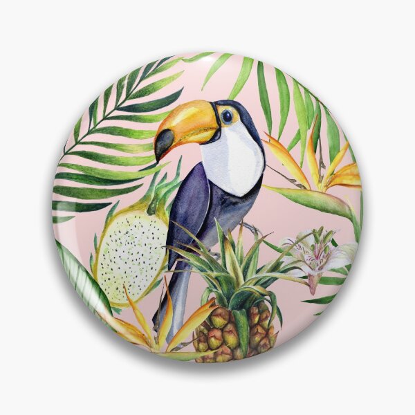 Item preview, Tropical fruits, toucans and flowers designed and sold by JuliaBadeeva.