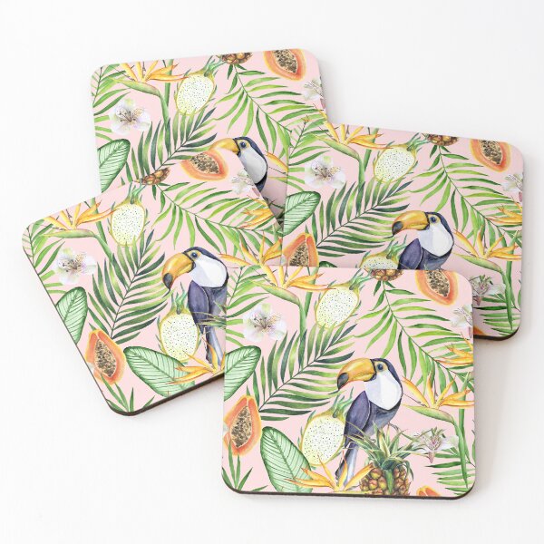 Item preview, Tropical fruits, toucans and flowers designed and sold by JuliaBadeeva.