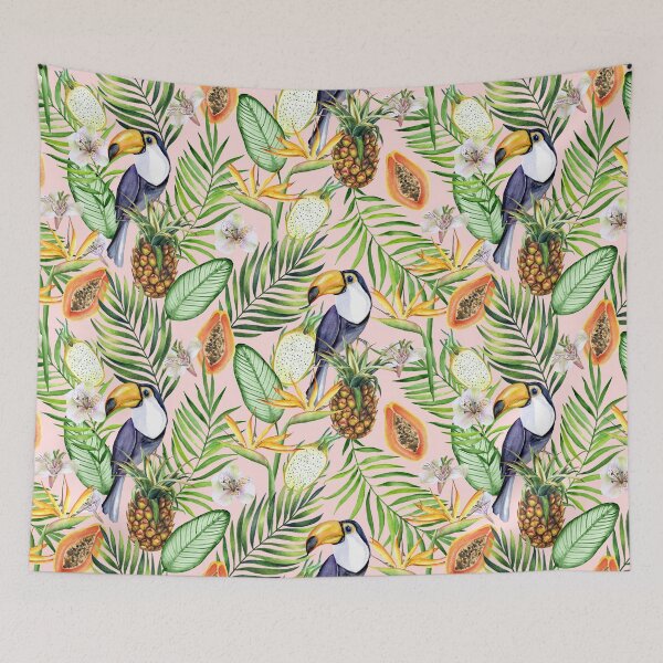 Item preview, Tropical fruits, toucans and flowers designed and sold by JuliaBadeeva.