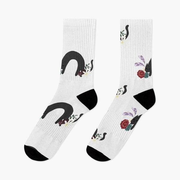 Item preview, Black Cat with Flowers designed and sold by VaseIsEmpty.