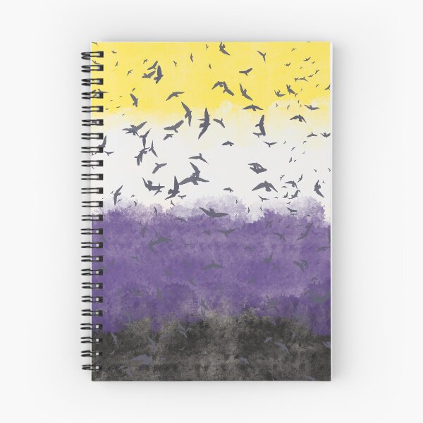 Item preview, Nonbinary Pride Flag with a Flock of Birds designed and sold by Liam Connors-Smith.