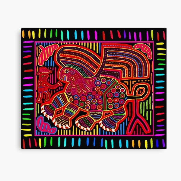 Vista previa del artículo con la obra «Mola Dragón Amistoso con los Indios Kuna», diseñado y vendido por Esprit-Mystique.