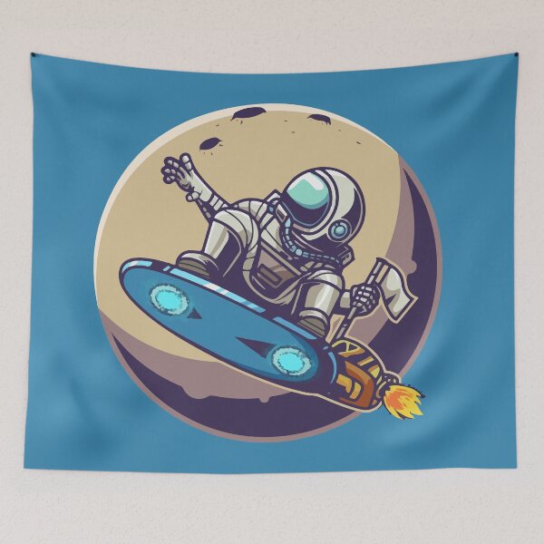 Item preview, Astronaut skating in the moon designed and sold by TheOrqUitO.